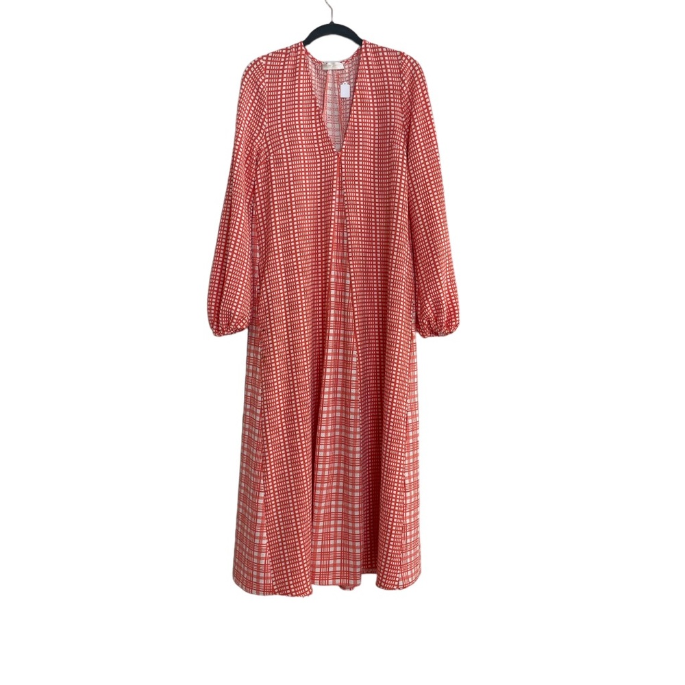 Stine Goya Coral & Cream Plaid Dress